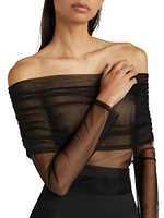 Tulle Off-the-Shoulder Top