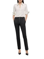 Pleated Stretch Pants