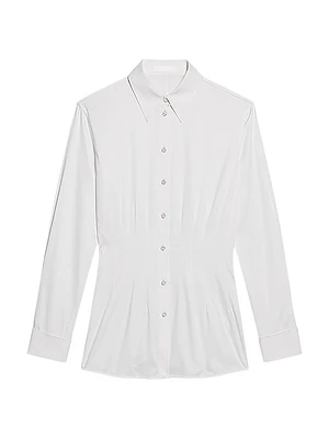 Darted Stretch Cotton Shirt