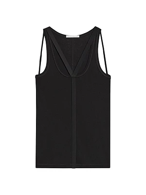 Cotton-Blend Racerback Tank Top