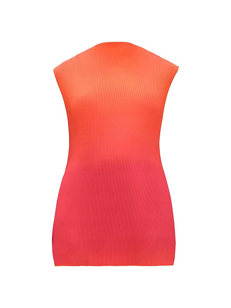 Atti Ombré Plisse Sleeveless Tunic