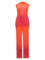 Atti Ombré Plisse Sleeveless Tunic