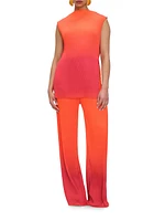 Atti Ombré Plisse Sleeveless Tunic