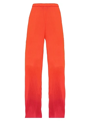 Atti Ombré Plissé Straight-Leg Pants