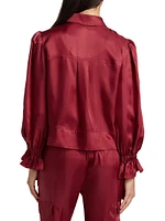 Holly Satin Puff-Sleeve Jacket