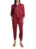 Holly Satin Puff-Sleeve Jacket