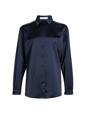 Raven Satin Long-Sleeve Shirt