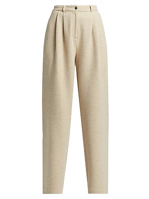 Tristan Cloqué-Knit Straight-Leg Pants