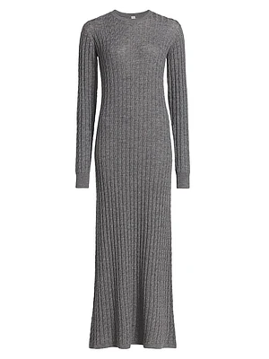 Cable-Knit Wool Maxi Sweaterdress