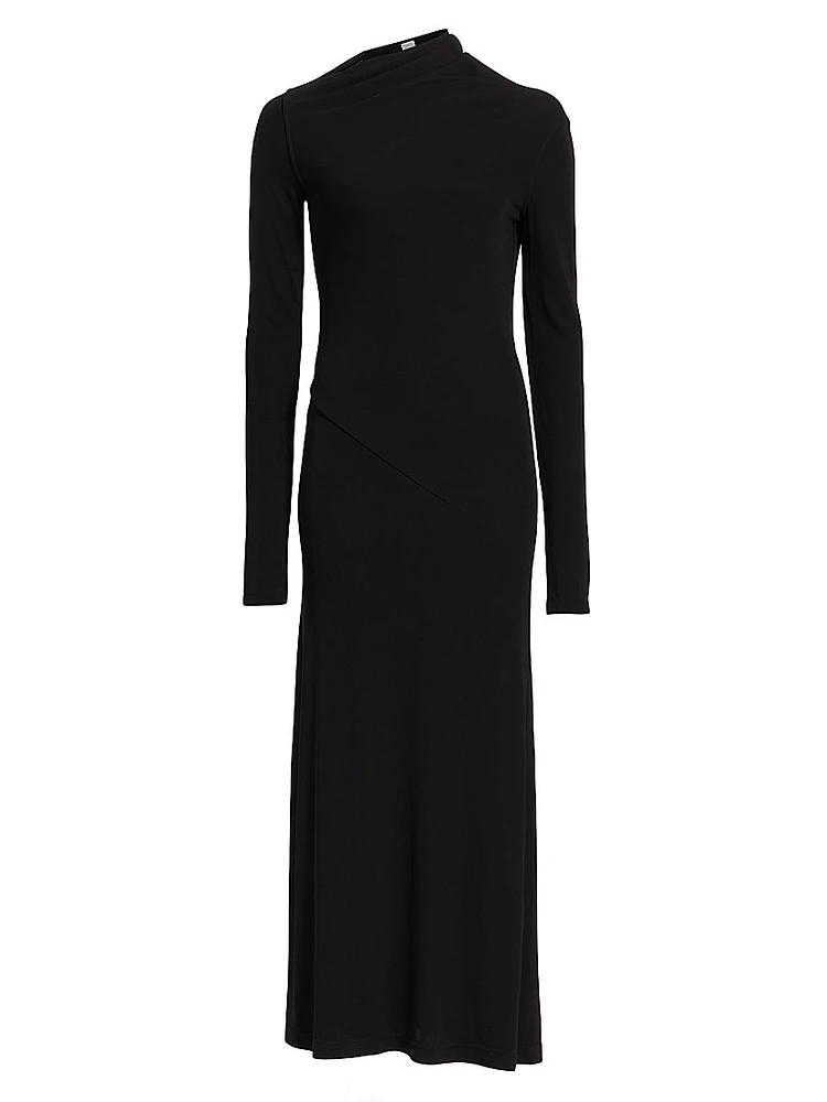Draped Jersey Maxi Dress