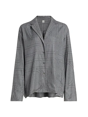 Monogram Flannel Pajama Top