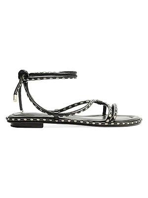 Donna Leather Ankle-Wrap Sandals