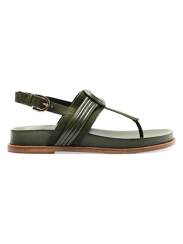 Vicky Leather T-Strap Sandals