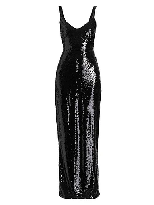 Karma Sequined Sleeveless Maxi Dress
