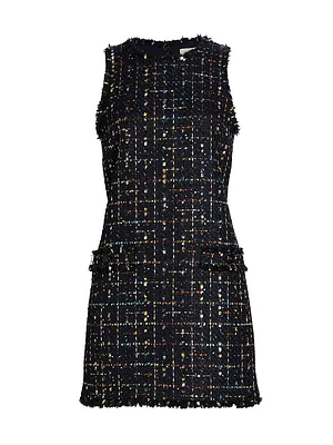 Florian Sequin Tweed Sleeveless Minidress