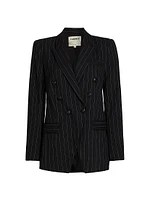 Kendi Pinstriped Double-Breasted Blazer