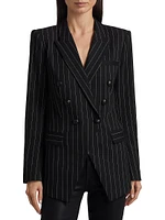 Kendi Pinstriped Double-Breasted Blazer