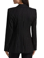 Kendi Pinstriped Double-Breasted Blazer