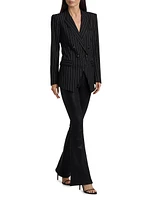 Kendi Pinstriped Double-Breasted Blazer