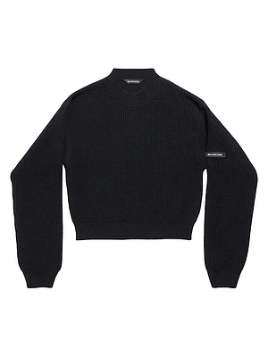 Patch Cropped Sweater