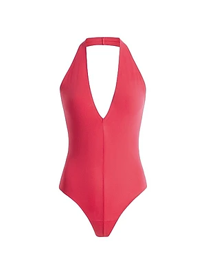 Ballet Deep Plunge Halterneck Bodysuit