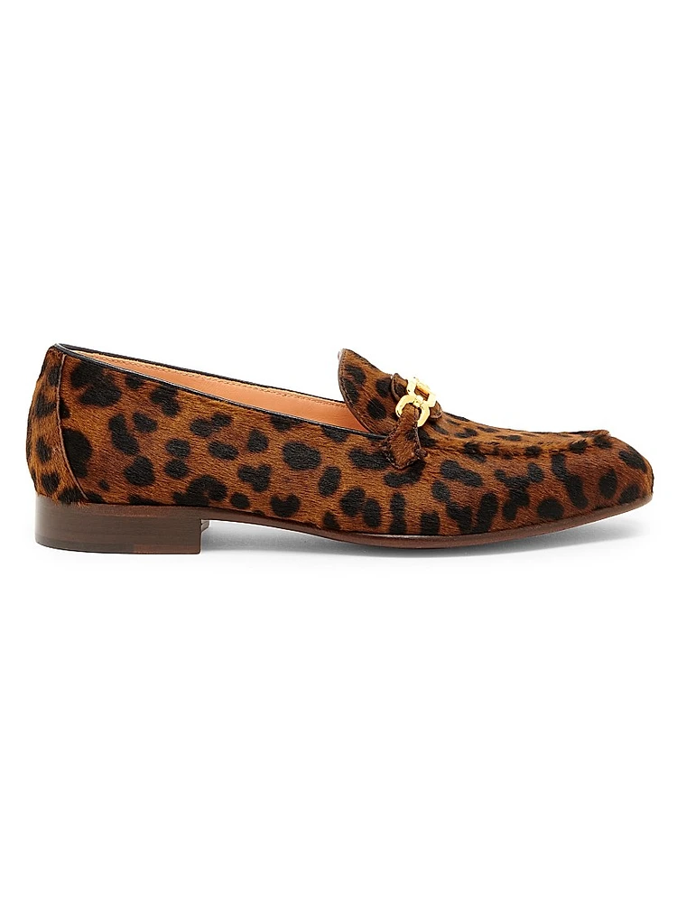 Leopard-Print Calf Hair Loafers