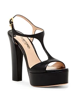 130MM Leather Platform Sandals