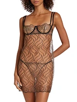 Ondule Embroidered Lace Mini Slip