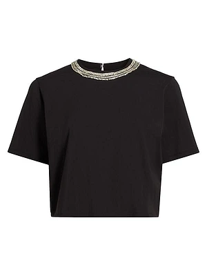 Sebastian Crystal-Embellished Short-Sleeve T-Shirt