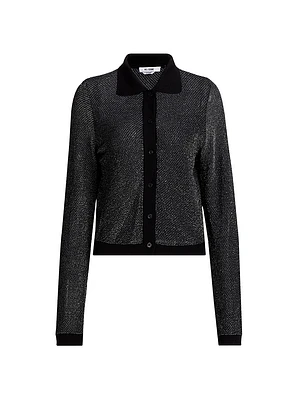 Metallic Polo Cardigan