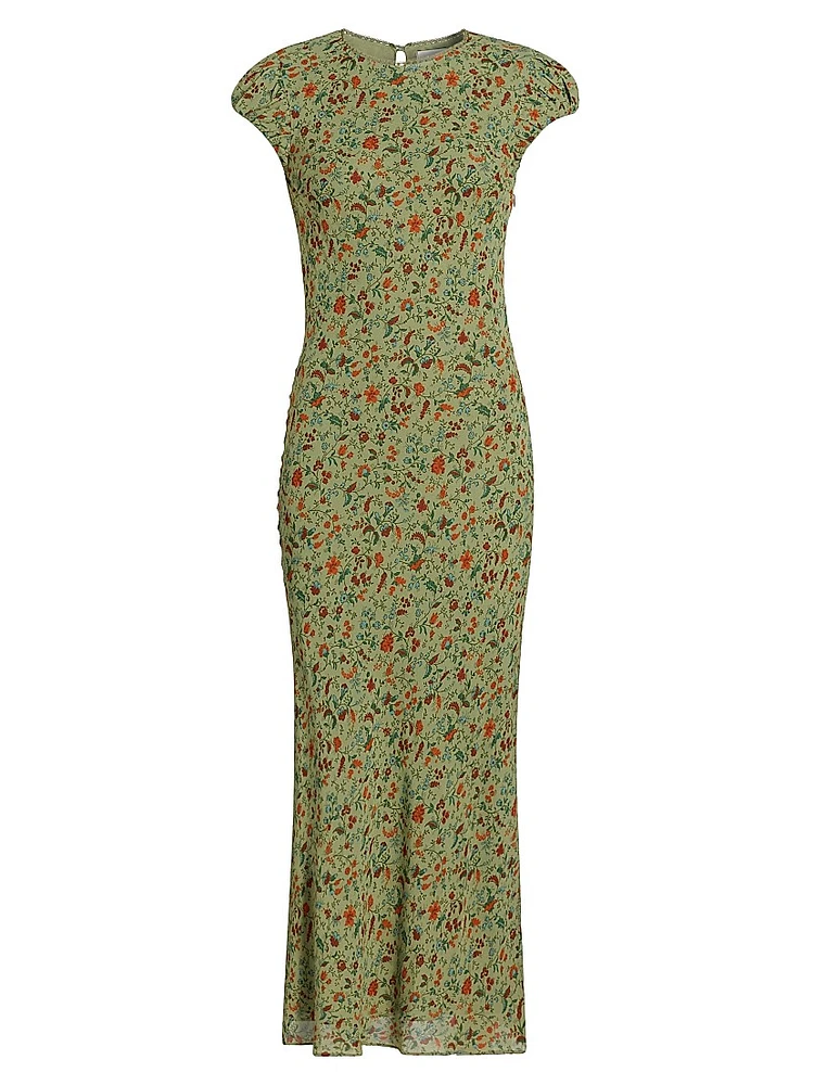 Leana Floral Georgette Midi-Dres