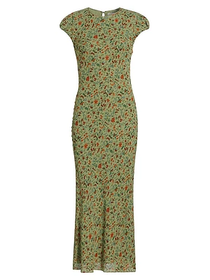 Leana Floral Georgette Midi-Dres