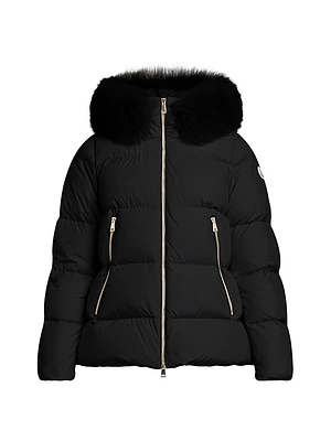 Laiche Fur Short Down Jacket