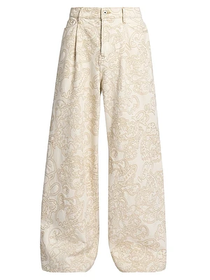 Kenzo x Verdy Embroidered Denim Straight-Leg Jeans