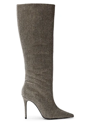 Ally 100MM Denim Embellished Boots