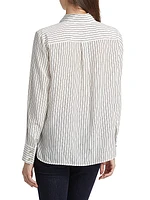 Lama Pinstriped Silk Button-Front Shirt
