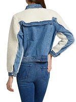 Backbend Faux Shearling Denim Jacket