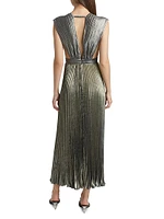 La Fête Gala Shimmer Pleated Gown