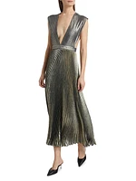 La Fête Gala Shimmer Pleated Gown