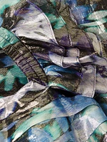 Solena Metallic Floral Ruched Minidress