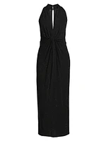 Talia Halter Gathered Cocktail Dress