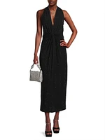 Talia Halter Gathered Cocktail Dress