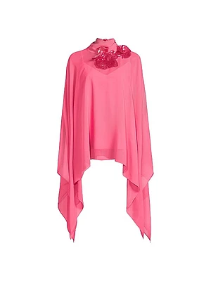 Ava Chiffon Cape Blouse