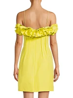Flora Ruffle Cotton-Silk Sleeveless Minidress