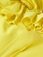 Flora Ruffle Cotton-Silk Sleeveless Minidress