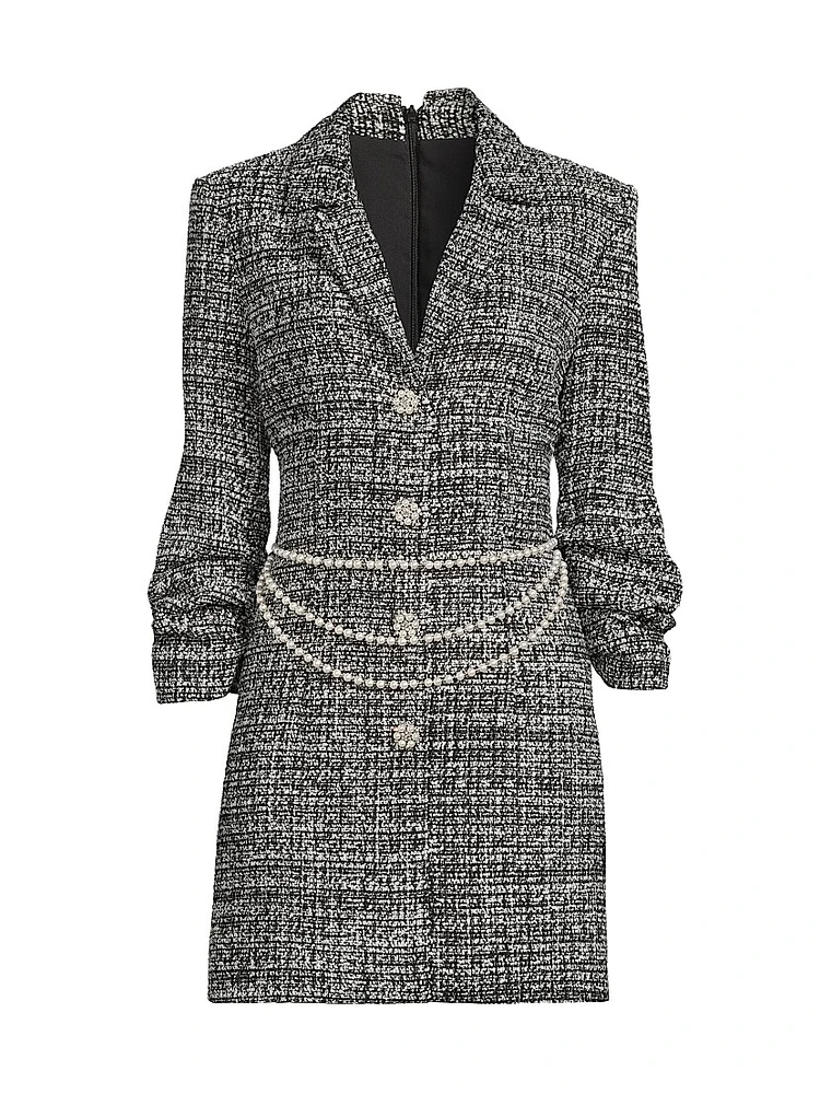 Bodie Embellished Tweed Minidress