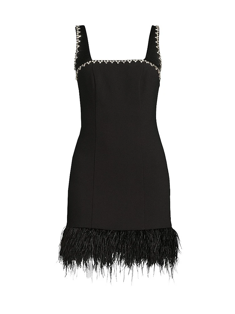 Georgie Feather-Trim Minidress