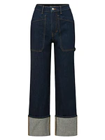 Dylan Cuffed High-Rise Straight Jeans