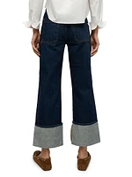 Dylan Cuffed High-Rise Straight Jeans