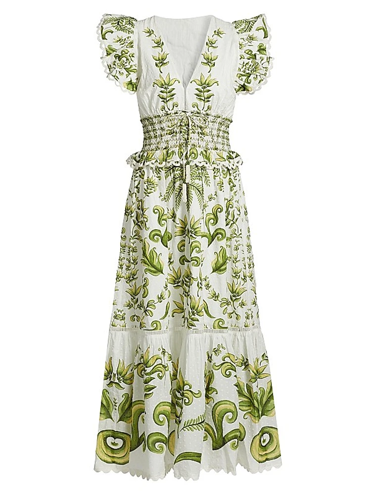 Milani Flutter-Sleeve Maxi Dress